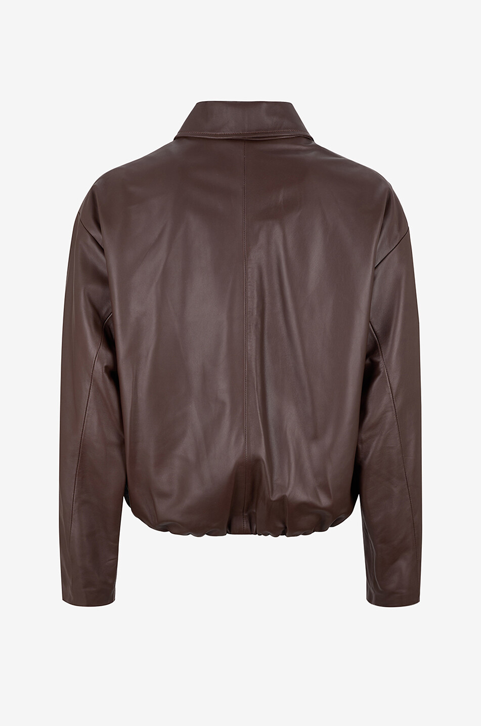 ARMA Veste en cuir courte à col chemise Loua Femme MARRON FONCÉ 2