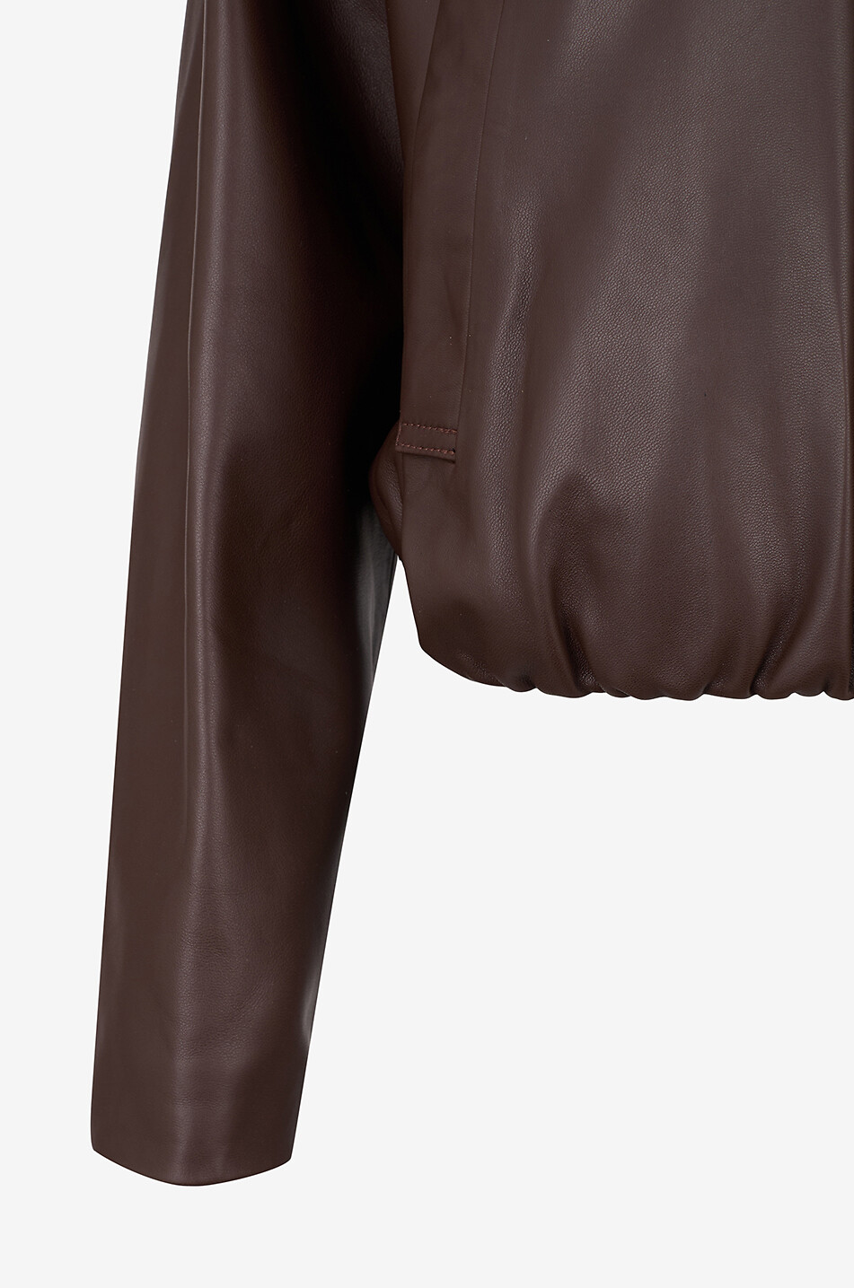 ARMA Veste en cuir courte à col chemise Loua Femme MARRON FONCÉ 3