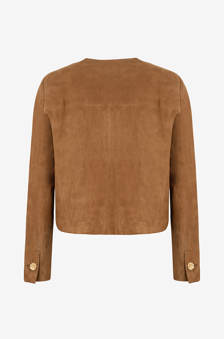 ARMA Kurze Jacke mit rundem Ausschnitt aus Wildleder Lorenne Damen HELLBRAUN 2