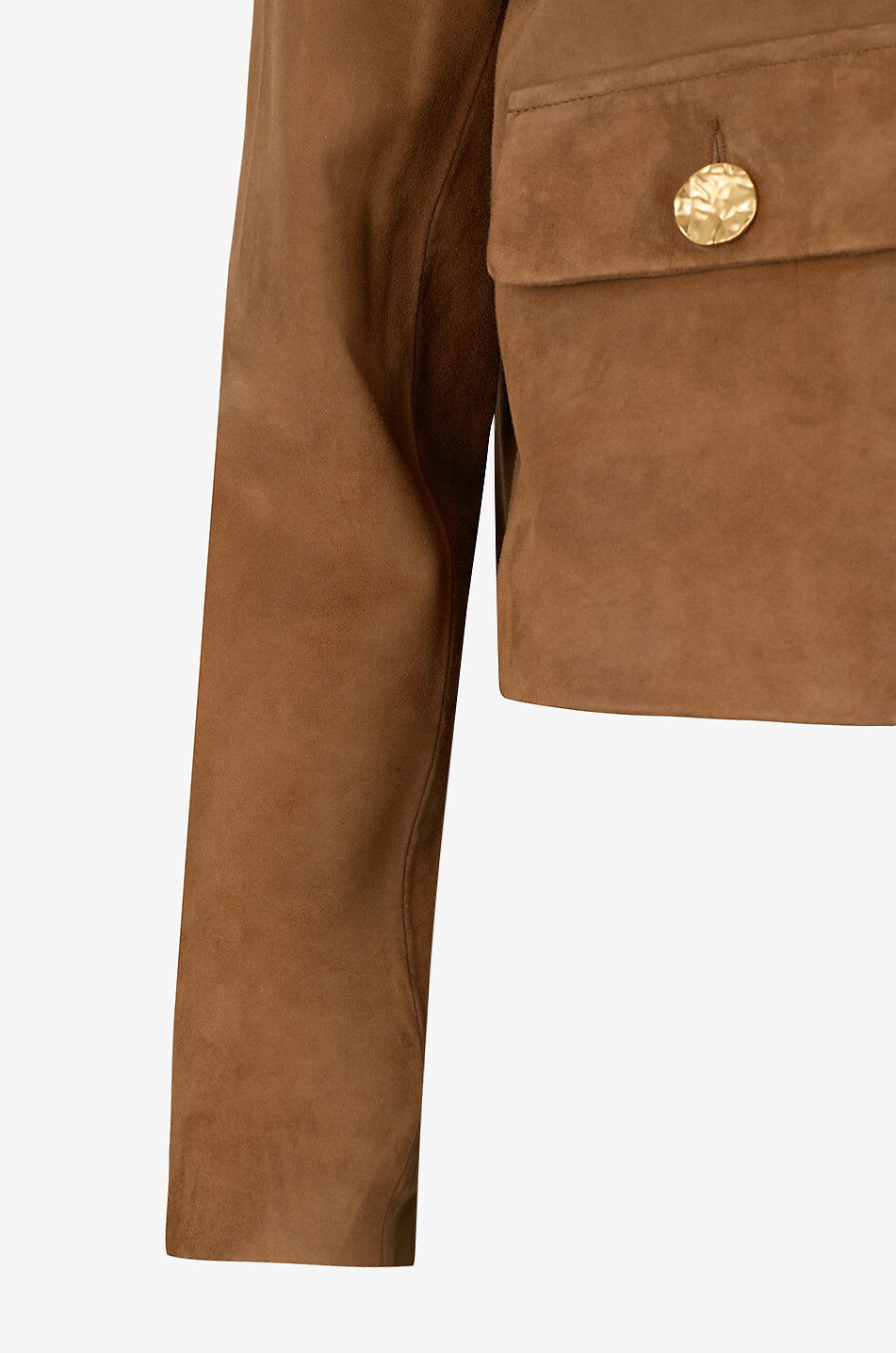 ARMA Kurze Jacke mit rundem Ausschnitt aus Wildleder Lorenne Damen HELLBRAUN 3