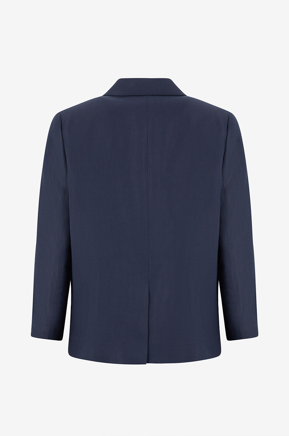 BRUNELLO CUCINELLI Kurzer zweireihiger Blazer aus Viskose- und Leinentwill Monili Damen DUNKELBLAU 2