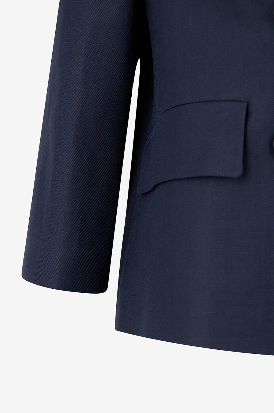 BRUNELLO CUCINELLI Kurzer zweireihiger Blazer aus Viskose- und Leinentwill Monili Damen DUNKELBLAU 3