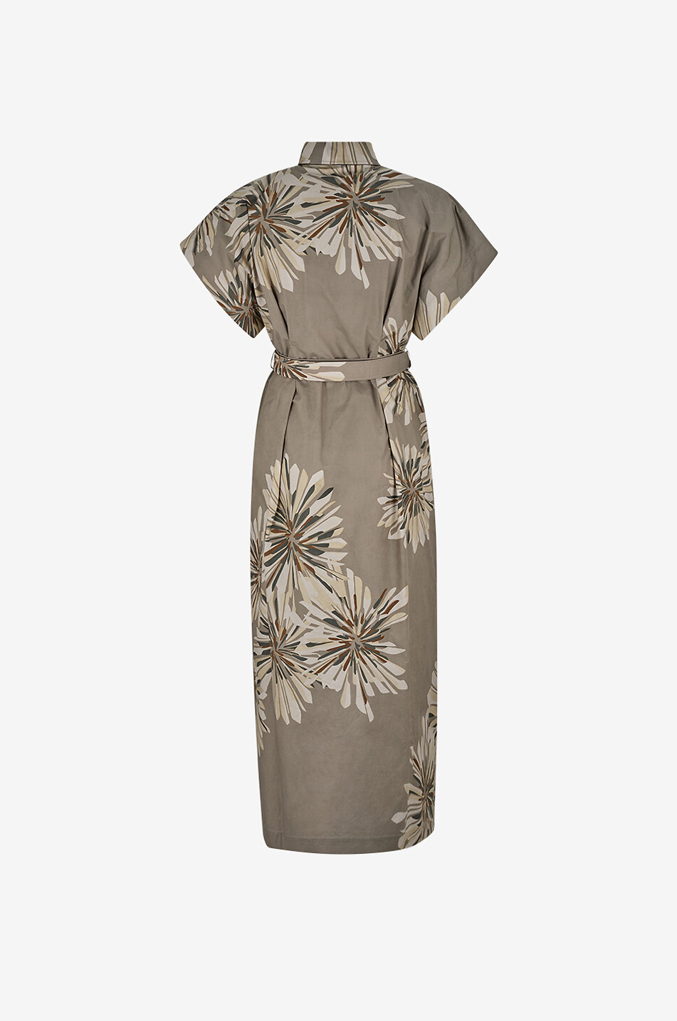 BRUNELLO CUCINELLI Belted midi shirt dress in cotton canvas Women MULTI COLOURED 2