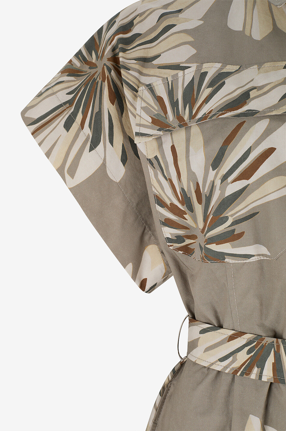 BRUNELLO CUCINELLI Belted midi shirt dress in cotton canvas Women MULTI COLOURED 3