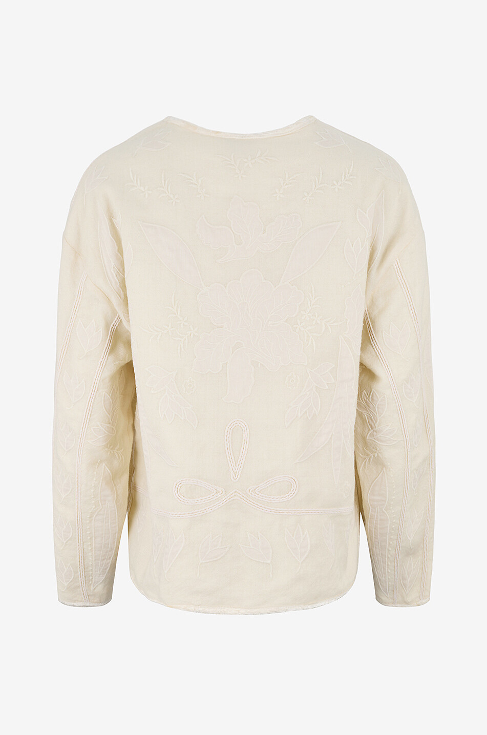 FORTE FORTE Iris Velvet embroidered oversized lightweight jacket in blended wool Women EGGSHELL 2