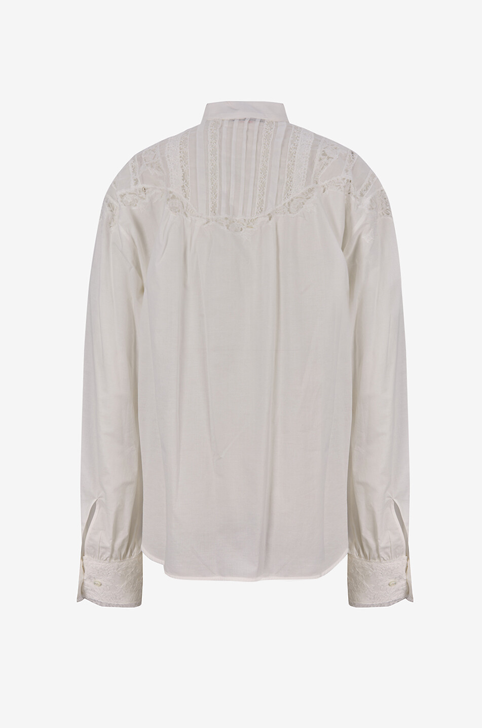 ERMANNO SCERVINO Embroidered cotton loose-fit mandarin collar blouse Women WHITE 2