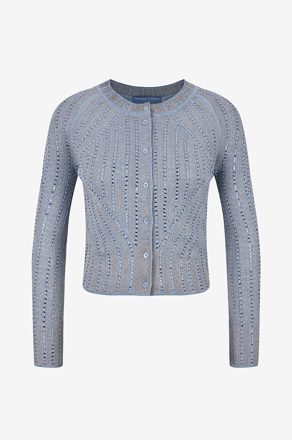 Cardigan mit Rundhalsausschnitt aus Baumwolle mit Kristallen
