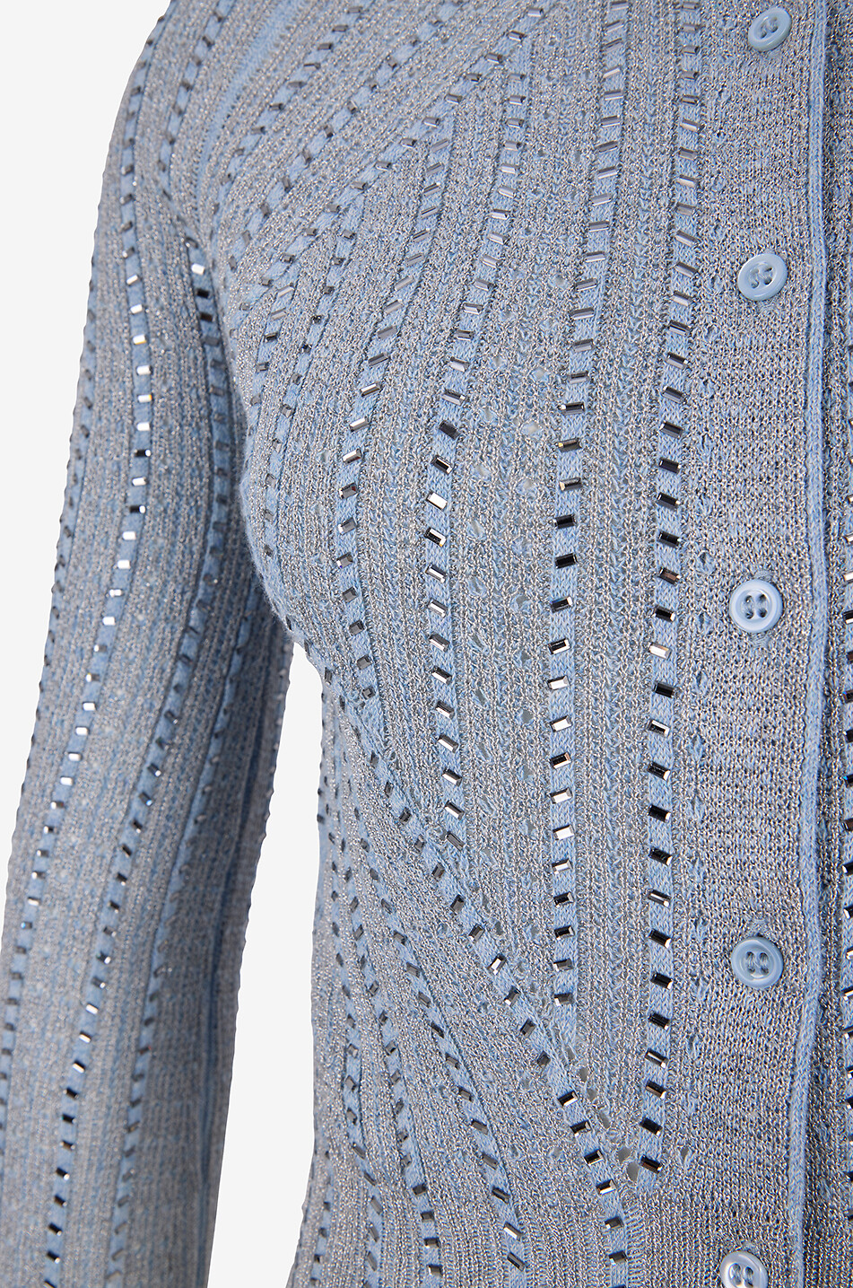 ERMANNO SCERVINO Cardigan mit Rundhalsausschnitt aus Baumwolle mit Kristallen Damen BUNT 3