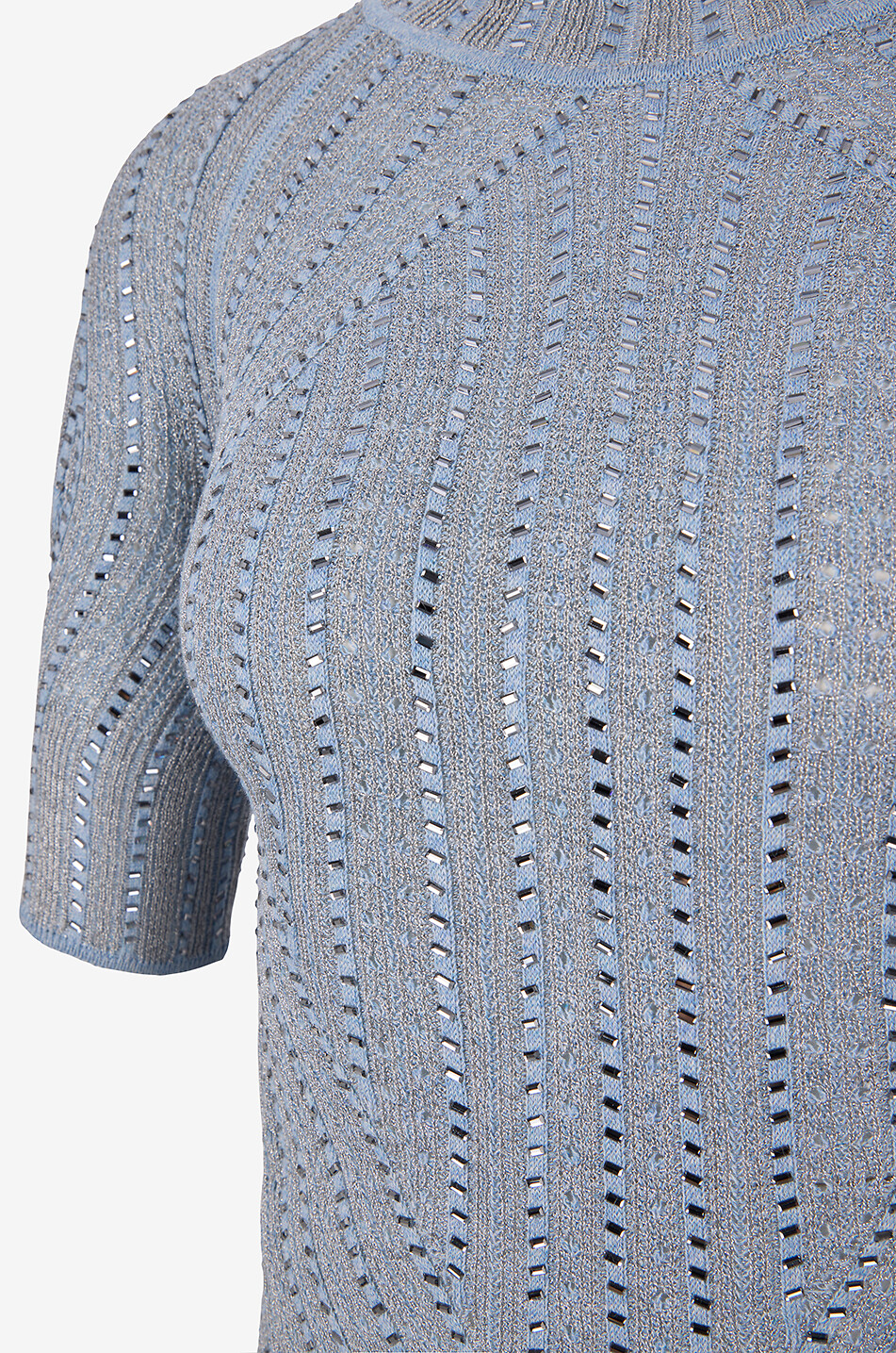 ERMANNO SCERVINO Pullover mit Rundhalsausschnitt mit Kristallverzierung aus Baumwolle Damen BUNT 3