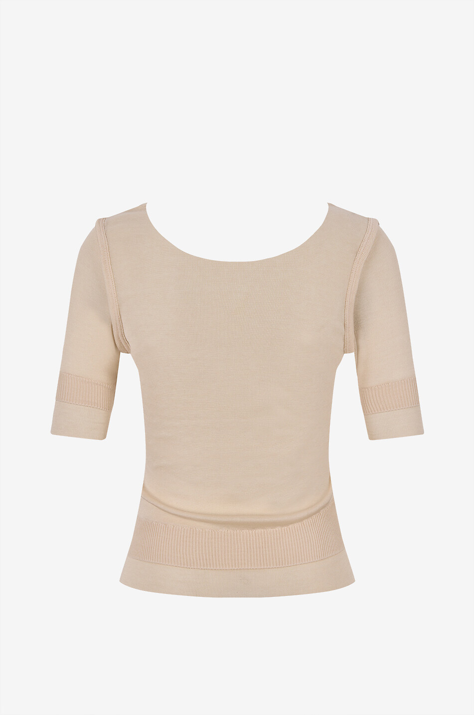 LEMAIRE T-Shirt mit Rundhalsausschnitt aus Viskose und Seide Damen CREMEFARBEN 2