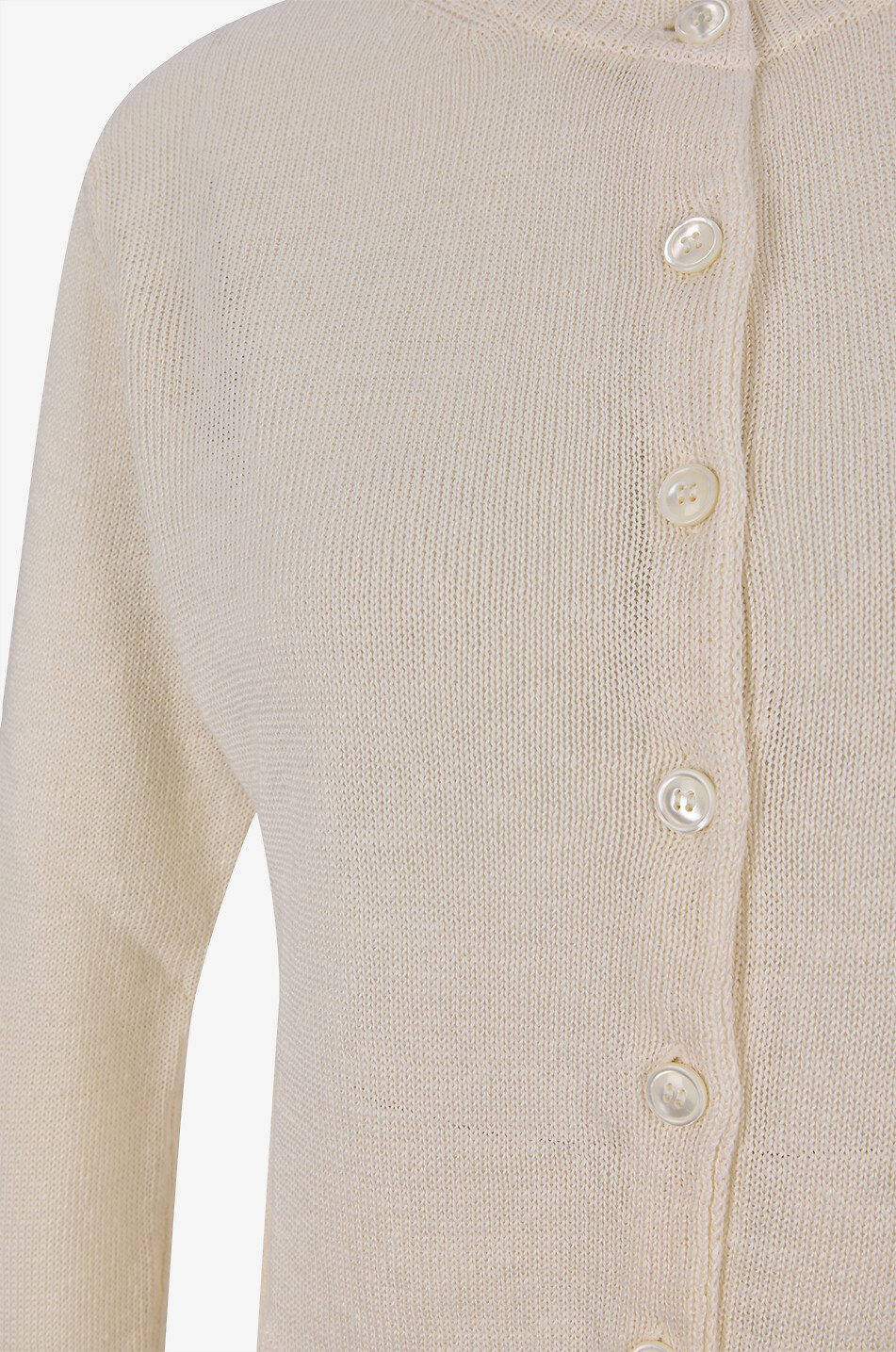 WEEKEND MAX MARA Cardigan à col rond en lin Badia Femme Beige clair 3