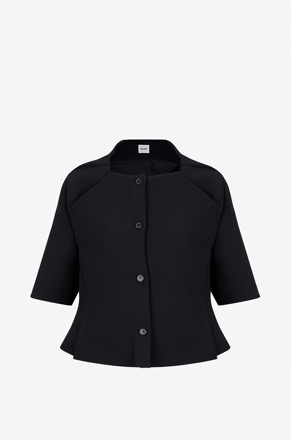 Franc lightweight fitted crop jacket with square neckline