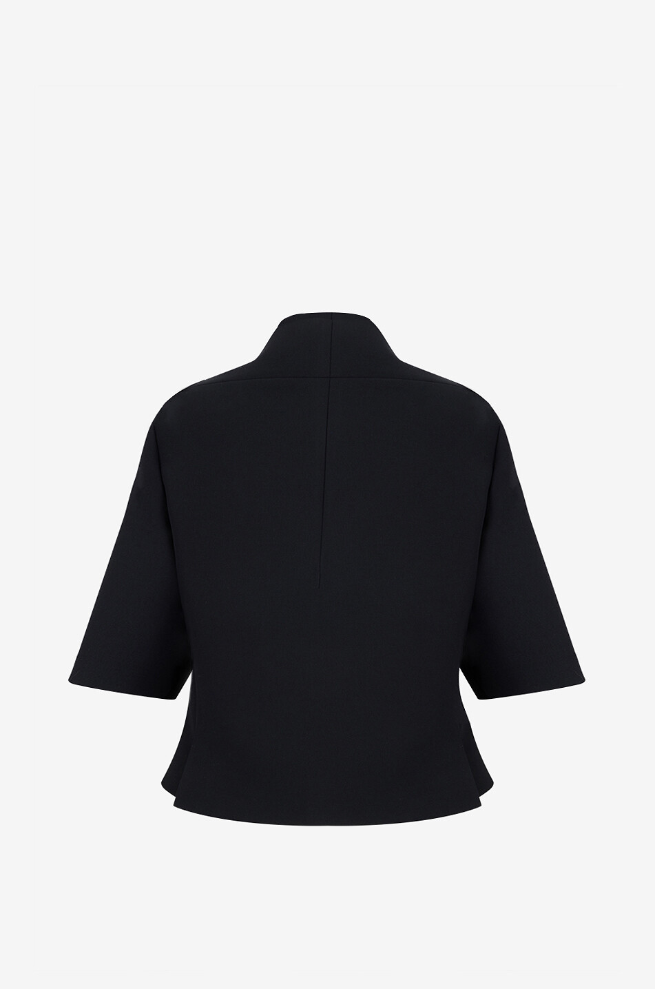 KHAITE Franc lightweight fitted crop jacket with square neckline Women BLACK 2