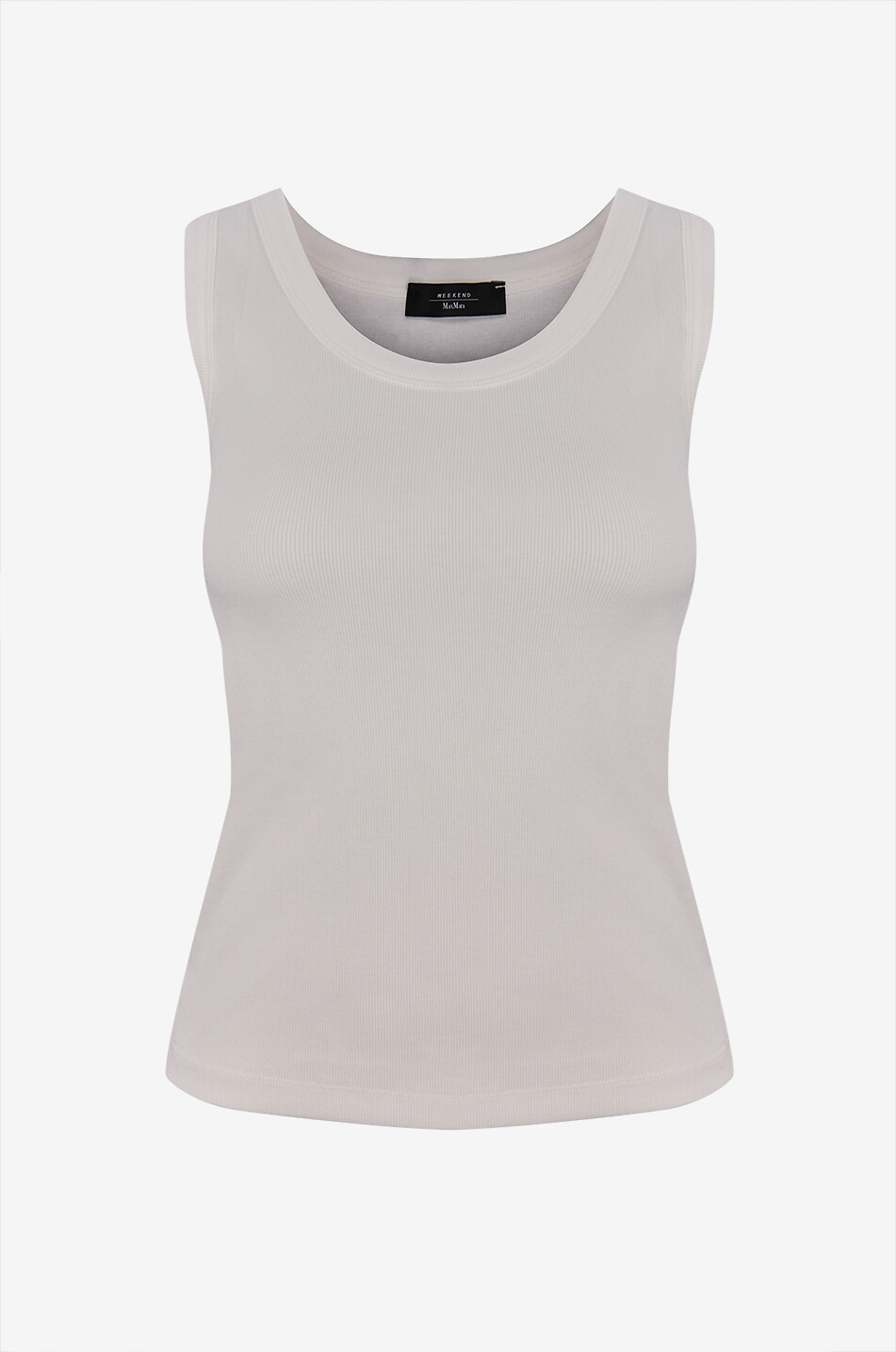 WEEKEND MAX MARA Round-neck sleeveless cotton bodysuit Women WHITE 1