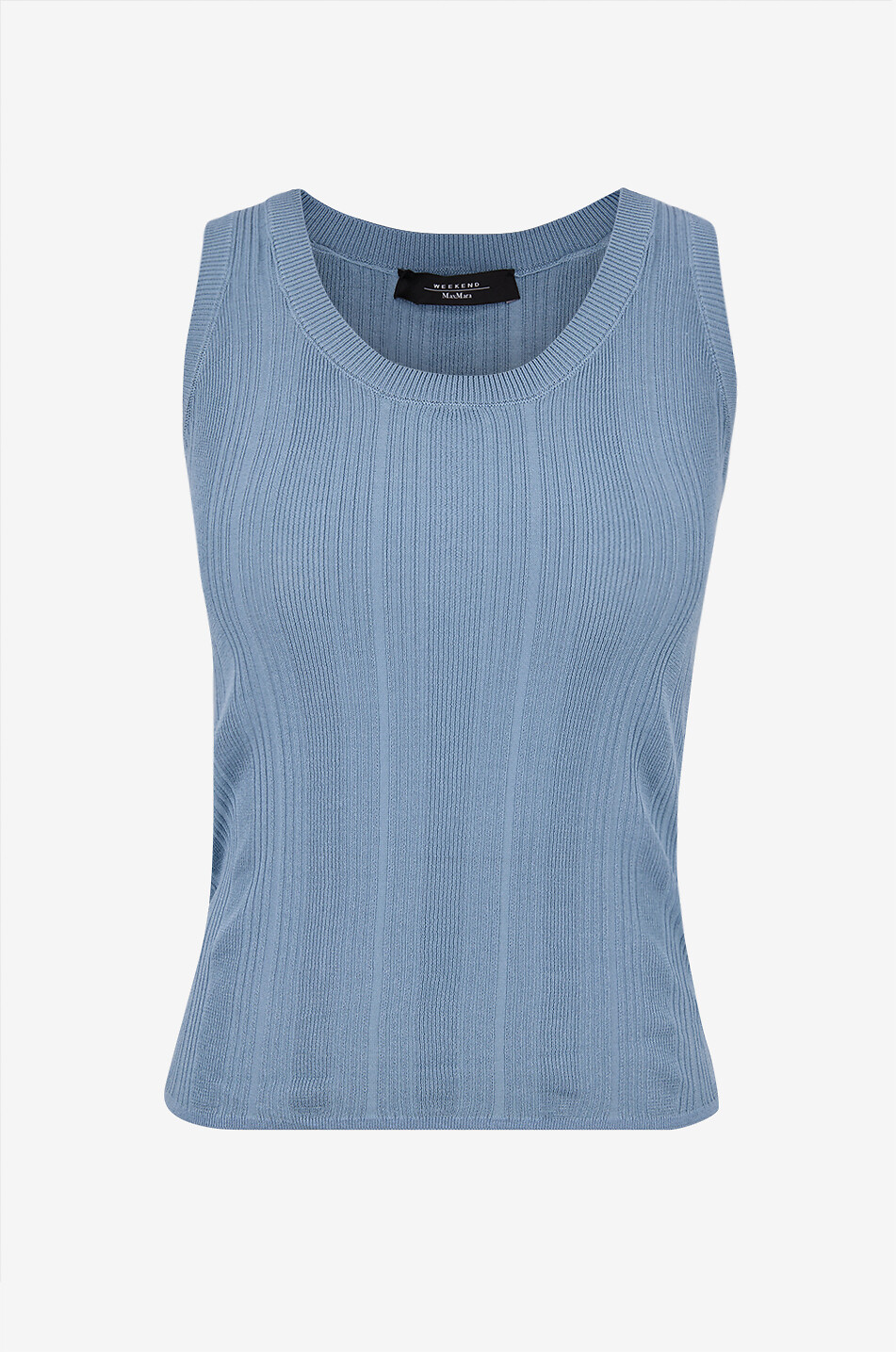 WEEKEND MAX MARA Débardeur à col rond en viscose côtelée Cose Femme BLEU CLAIR 1