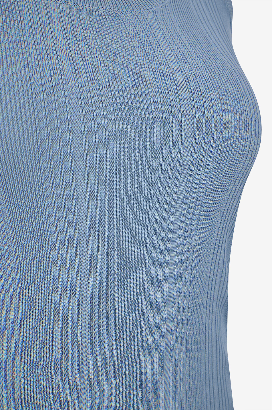 WEEKEND MAX MARA Débardeur à col rond en viscose côtelée Cose Femme BLEU CLAIR 3