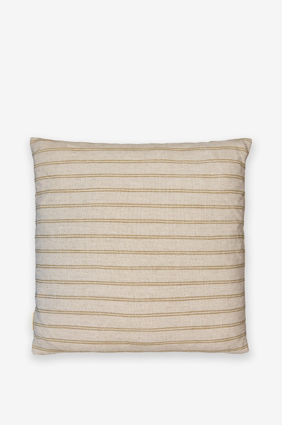 HOUSE OF CAPRICORN Coussin carré en coton brodé à rayures géométriques Augusta Maison JAUNE 2