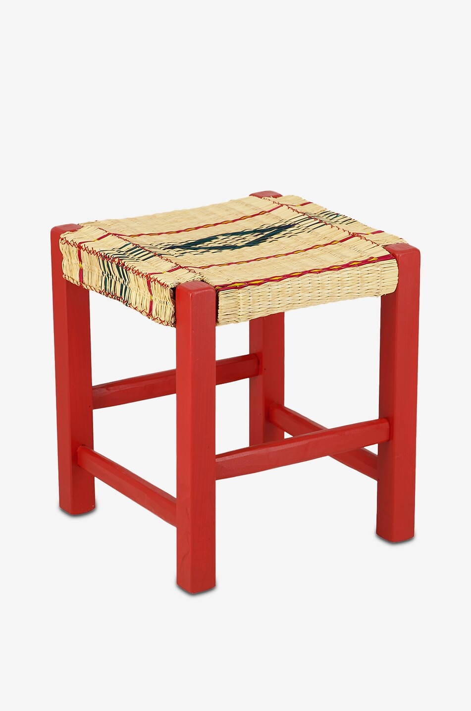 HOUSE OF CAPRICORN Hocker aus Korbweide und Holz Coruche Haus BUNT 4