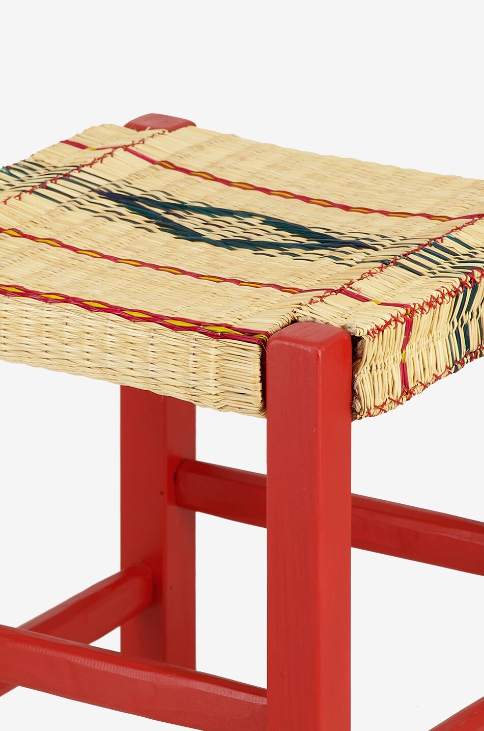 HOUSE OF CAPRICORN Hocker aus Korbweide und Holz Coruche Haus BUNT 3