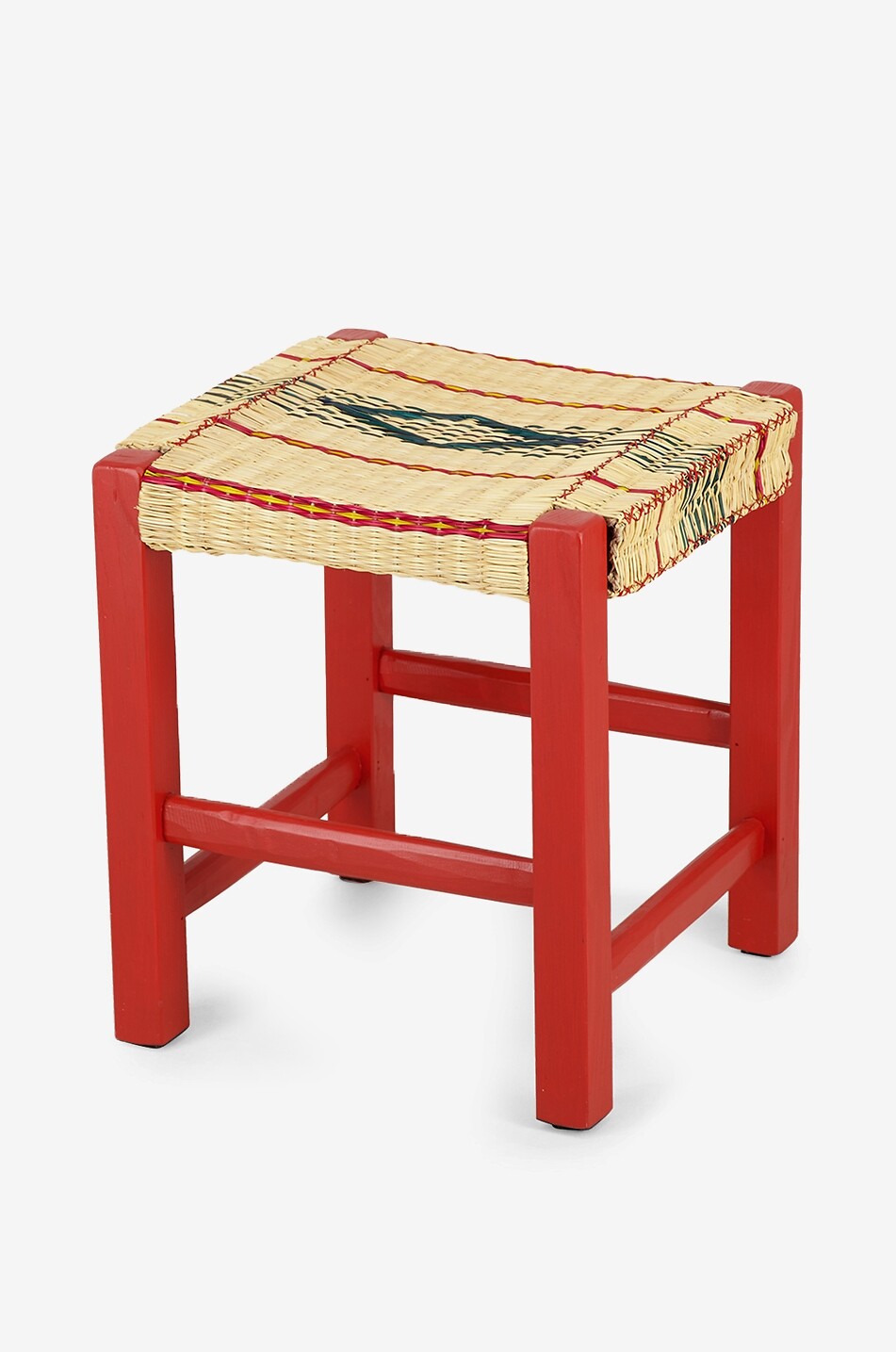 HOUSE OF CAPRICORN Hocker aus Korbweide und Holz Coruche Haus BUNT 2