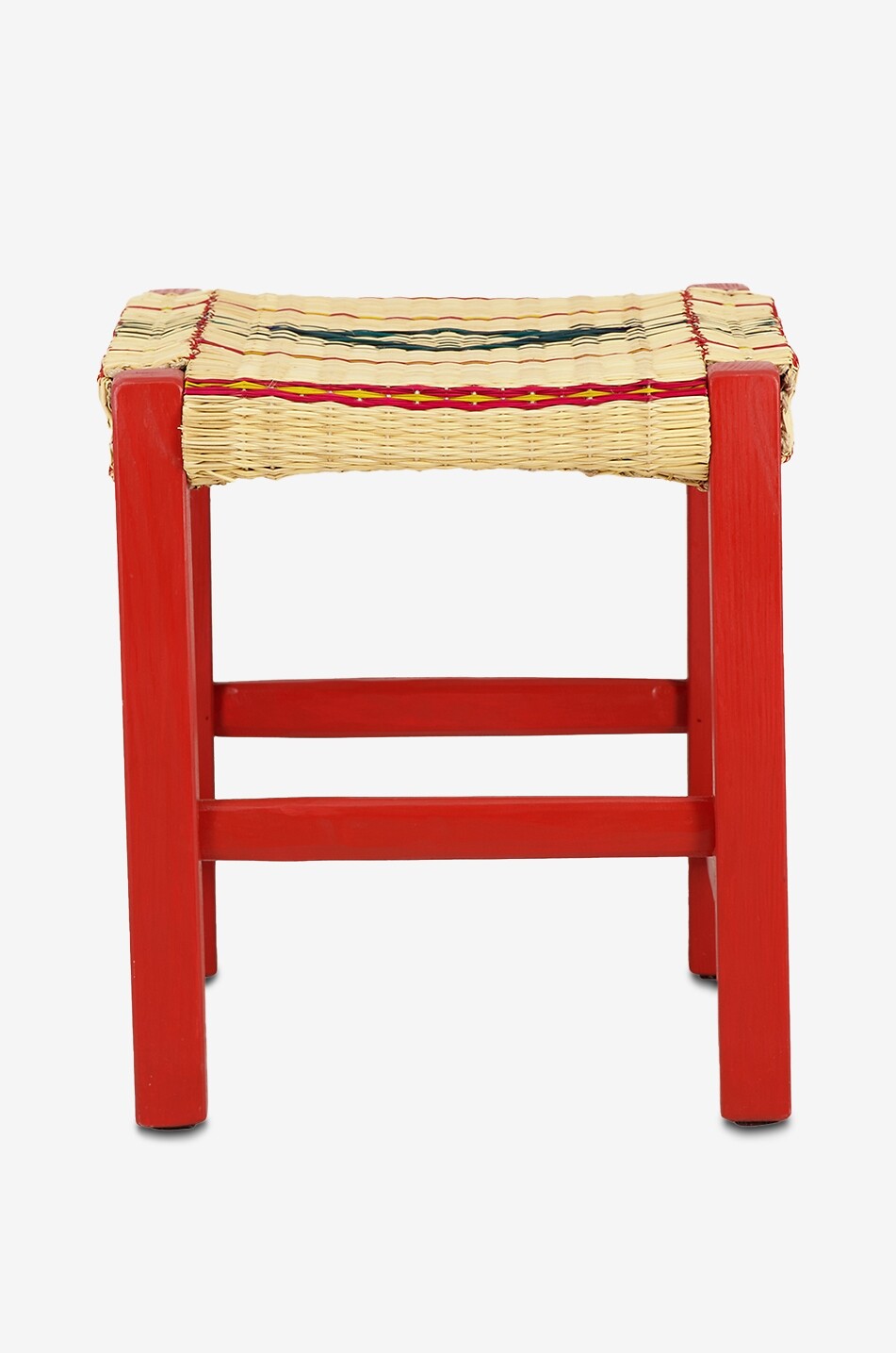 HOUSE OF CAPRICORN Hocker aus Korbweide und Holz Coruche Haus BUNT 1