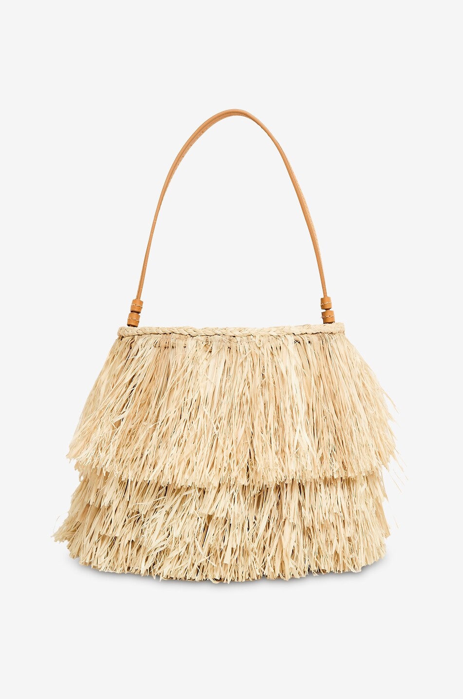 POOLSIDE Handtasche aus Raffia mit Fransen Harbour Island Damen BEIGE 1