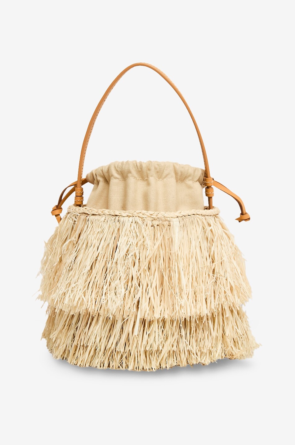 POOLSIDE Handtasche aus Raffia mit Fransen Harbour Island Damen BEIGE 2