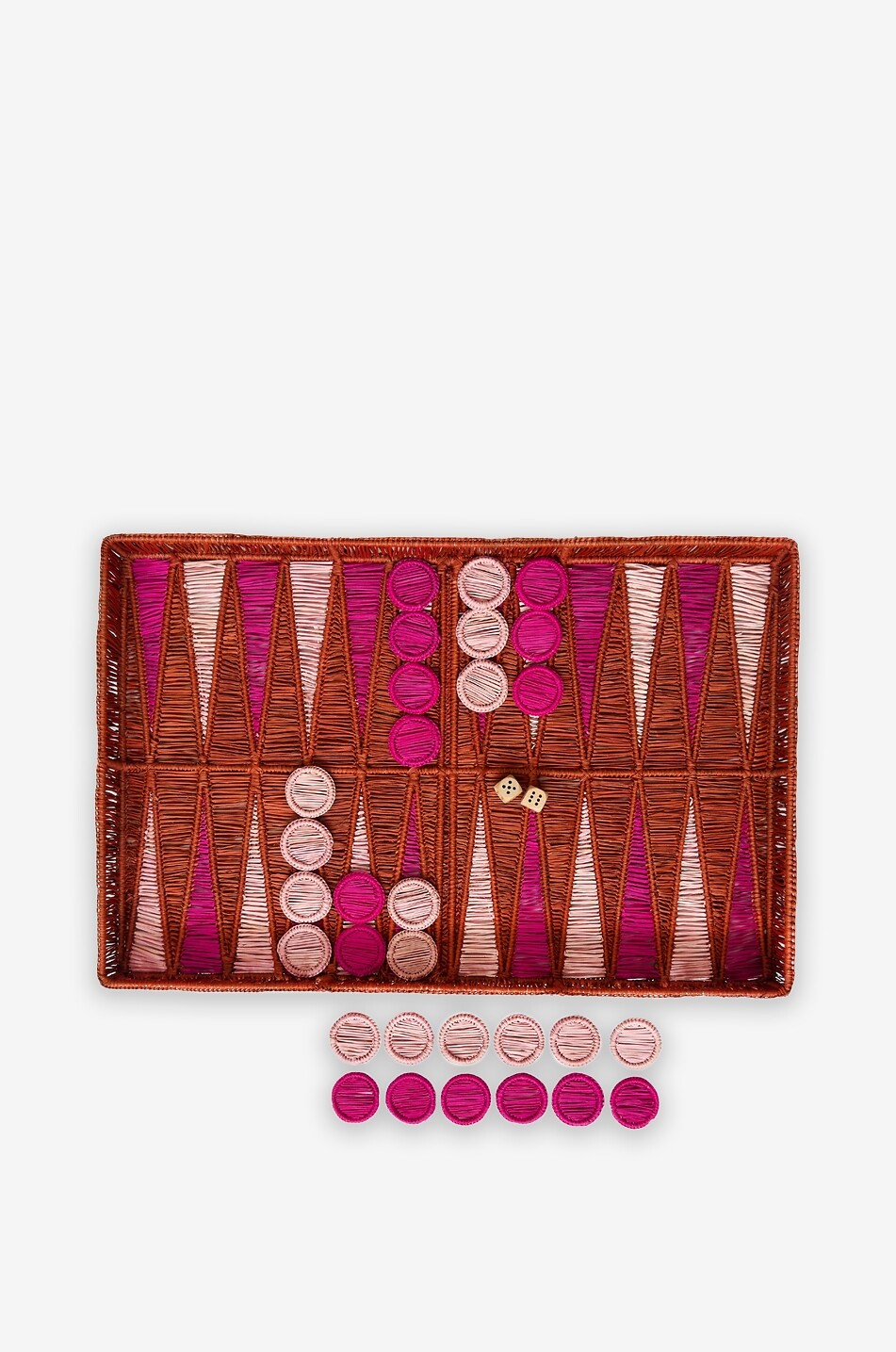 Backgammon set in palm leaf