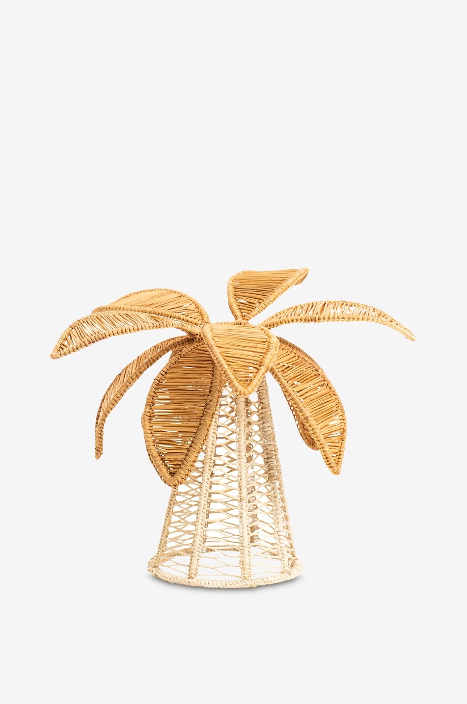 Palm Tree palm leaf and metal candle holder