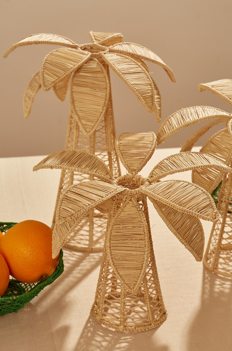 CORO CORA Palm Tree palm leaf and metal candle holder Home BEIGE 2