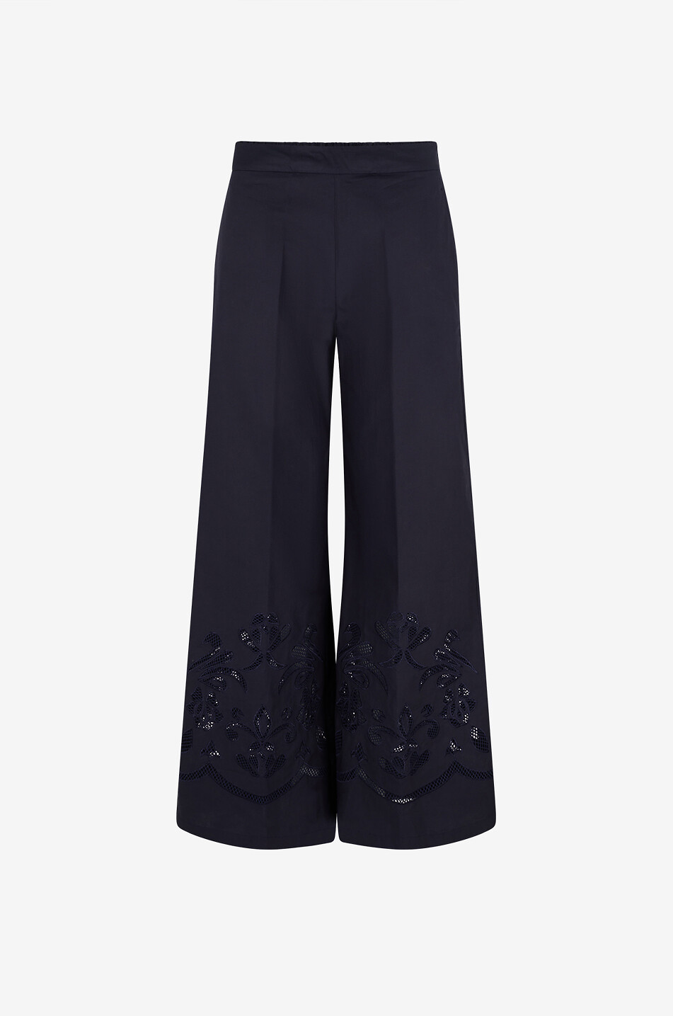 Lunamaris cotton broderie anglaise wide-leg trousers