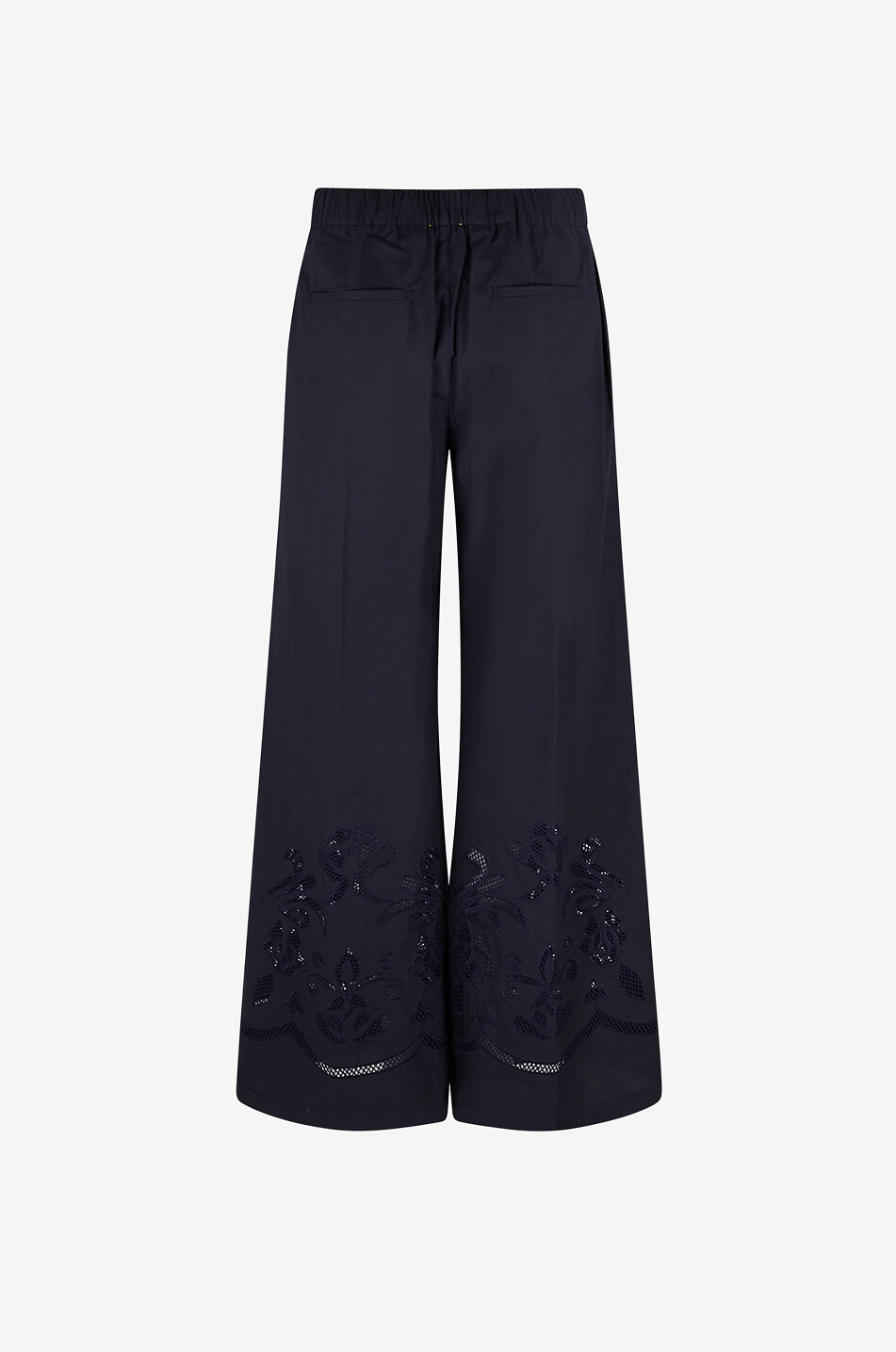 FORTE FORTE Lunamaris cotton broderie anglaise wide-leg trousers Women BLACK 2