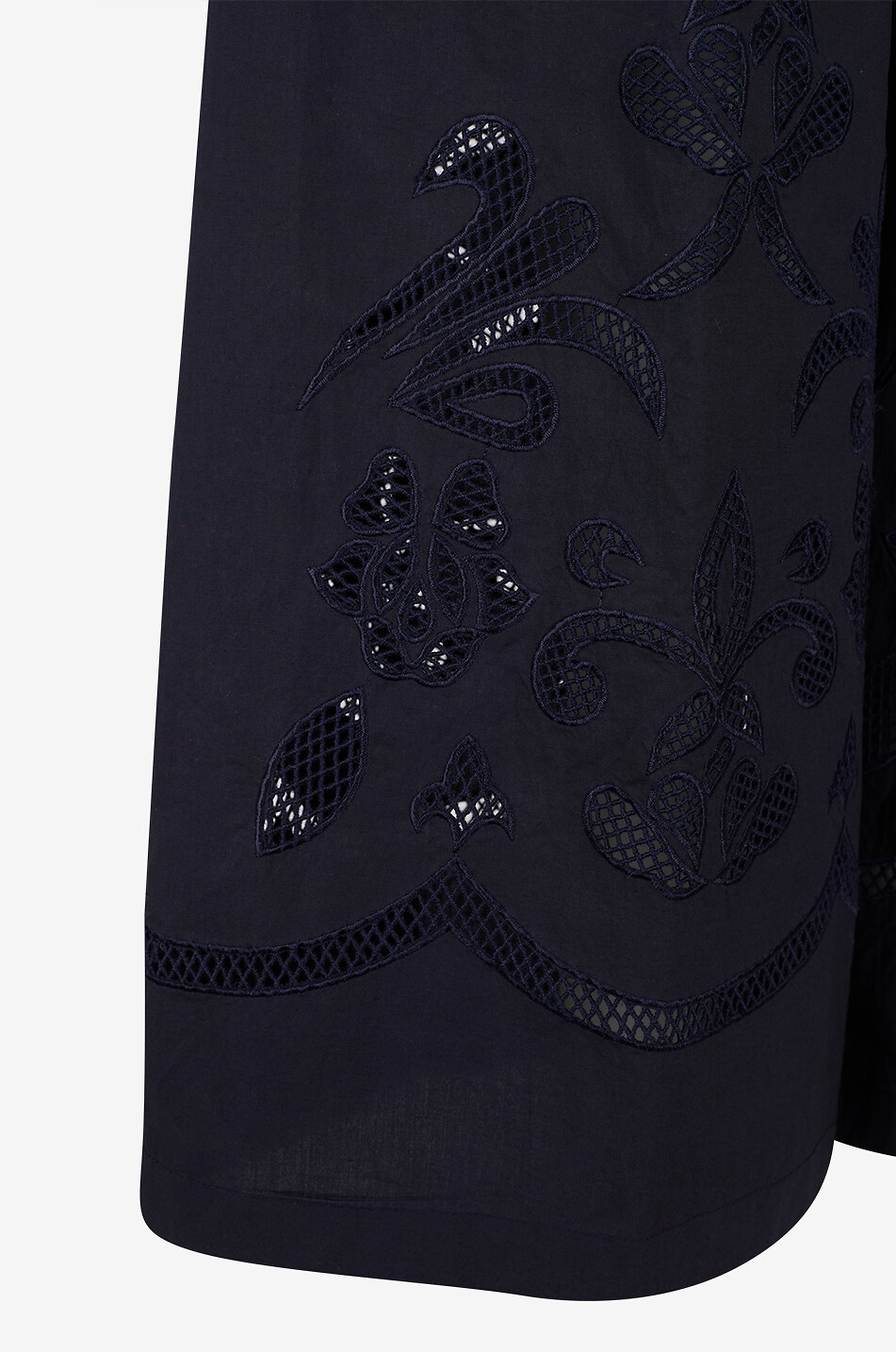 FORTE FORTE Lunamaris cotton broderie anglaise wide-leg trousers Women BLACK 3