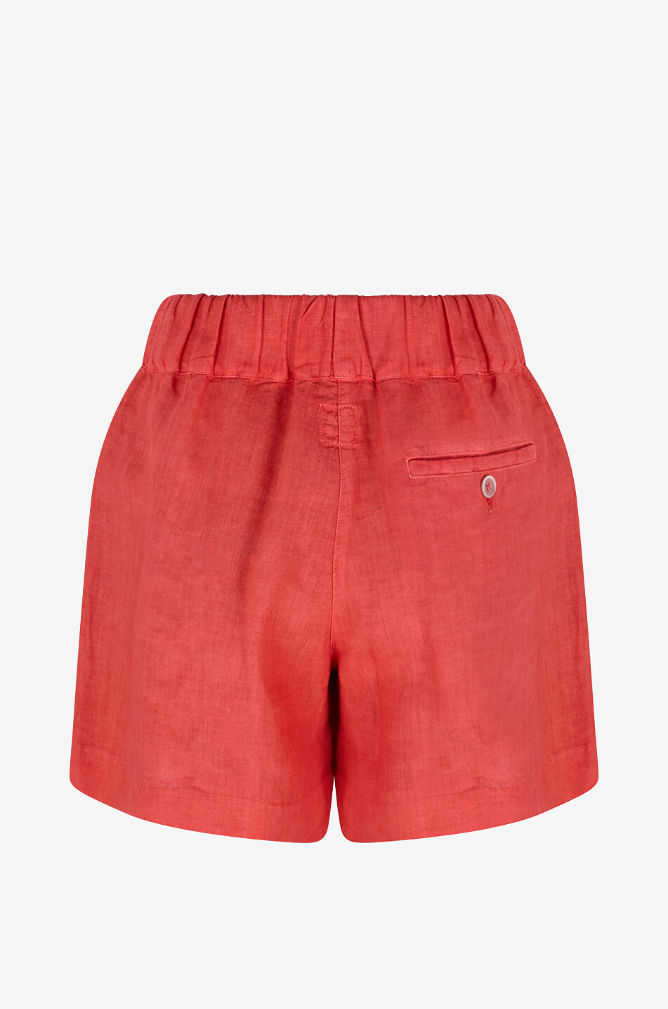 120% LINO Short en lin Femme ROUGE MOYEN 2