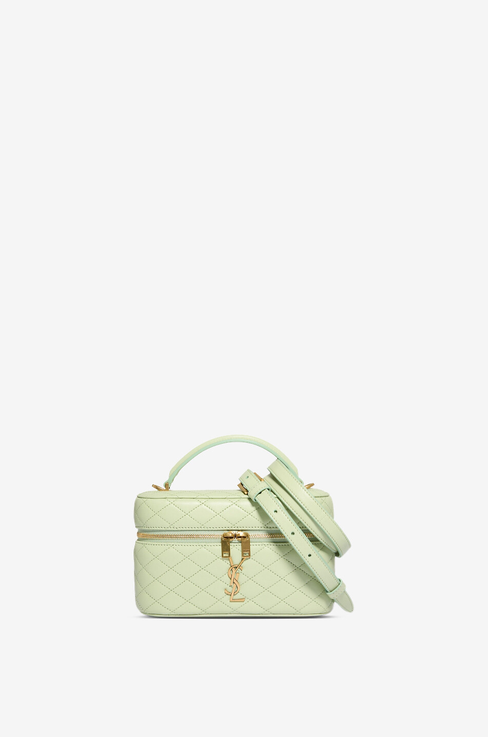 SAINT LAURENT PARIS Mini-Schultertasche aus gestepptem Nappaleder Gaby Vanity Damen HELLGRÜN 1