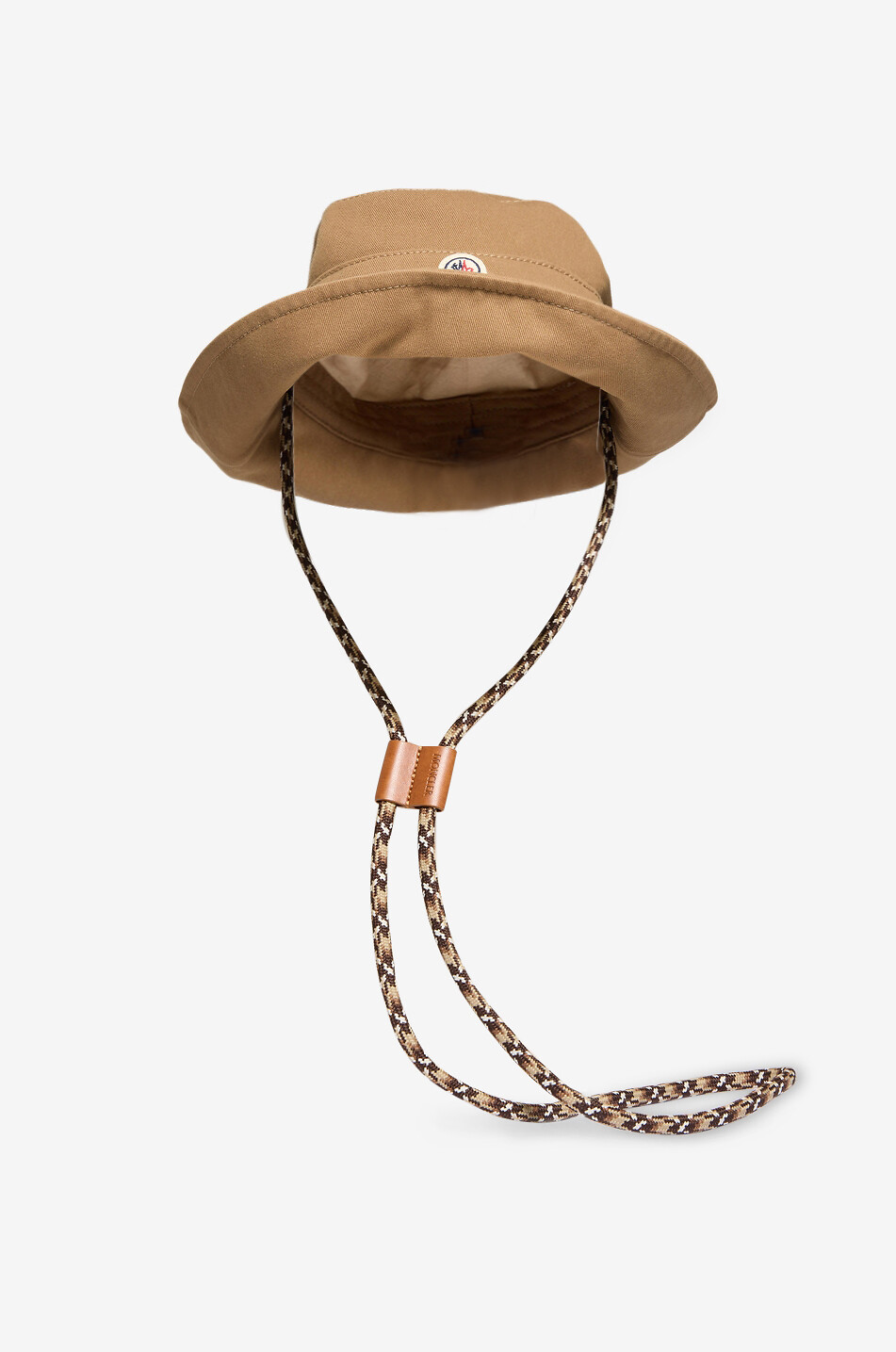 MONCLER Chapeau bob en sergé de coton à logo brodé Femme MARRON 1