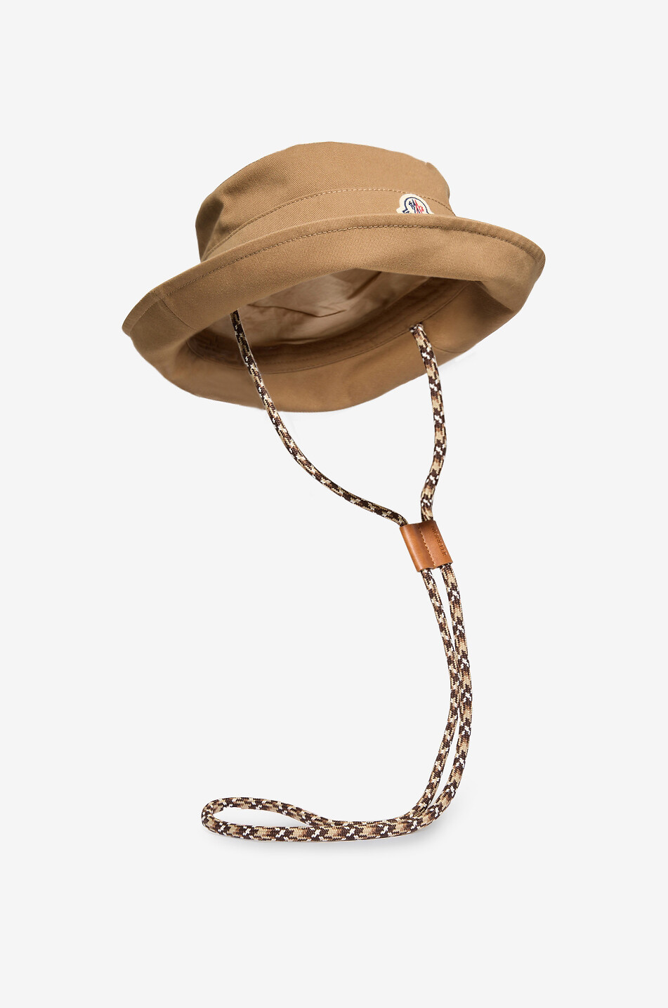 MONCLER Chapeau bob en sergé de coton à logo brodé Femme MARRON 2