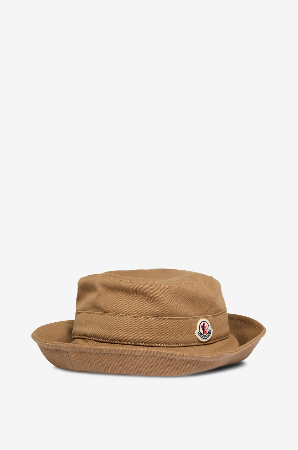 MONCLER Chapeau bob en sergé de coton à logo brodé Femme MARRON 3