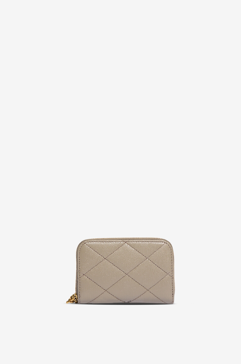 SAINT LAURENT PARIS Gesteppte Brieftasche aus Grain de Poudre Leder Cassandre Bijou Damen DUNKELGRAU 3
