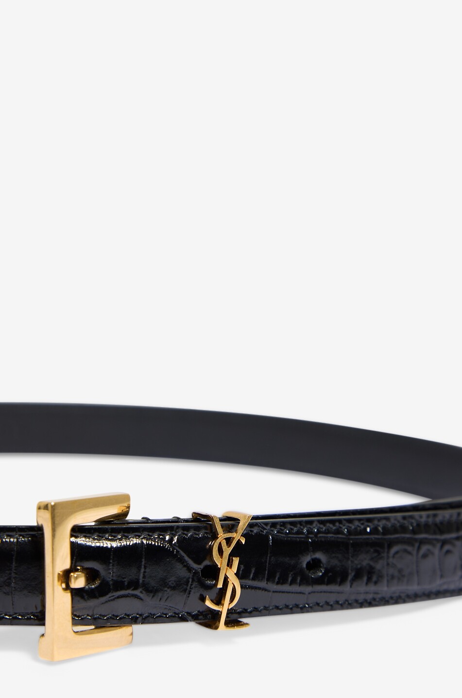 Cassandre monogrammed thin leather belt - SAINT LAURENT PARIS