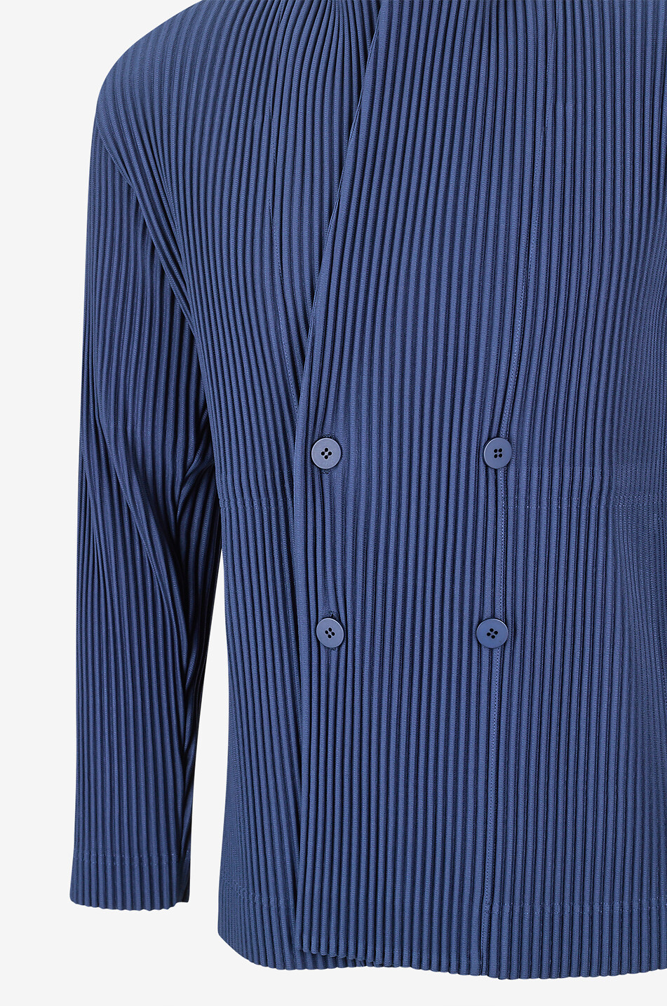 HOMME PLISSÉ ISSEY MIYAKE Fitted pleated short jersey blazer Men DARK BLUE 5