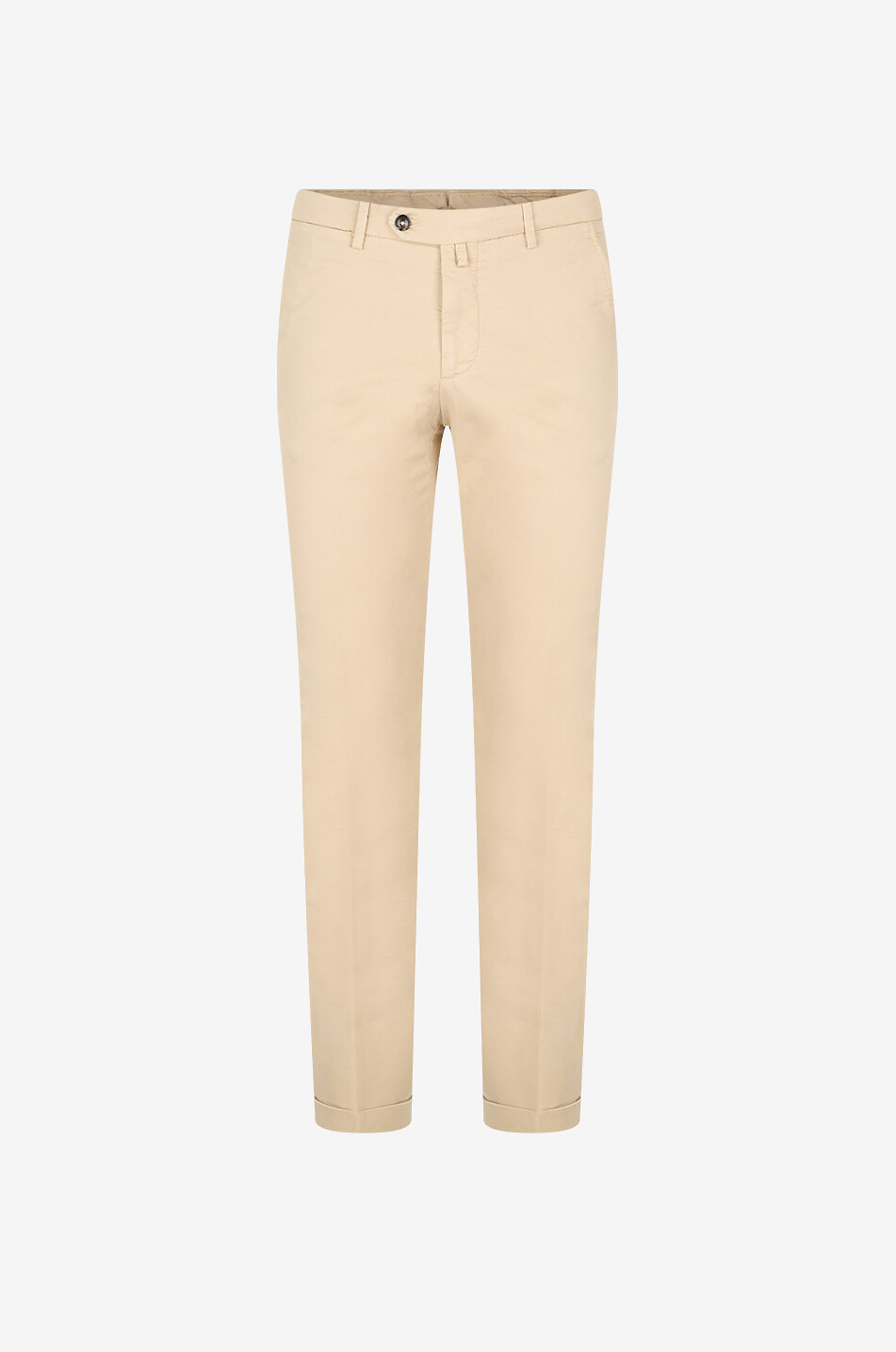 B SETTECENTO Pantalon chino slim en gabardine à revers Homme BEIGE 1