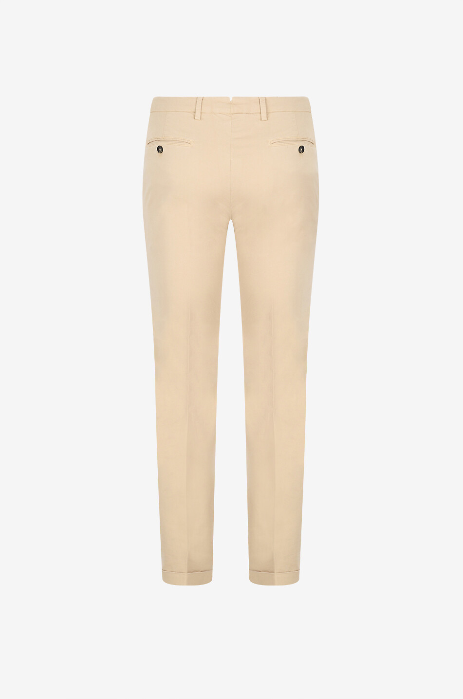B SETTECENTO Pantalon chino slim en gabardine à revers Homme BEIGE 2