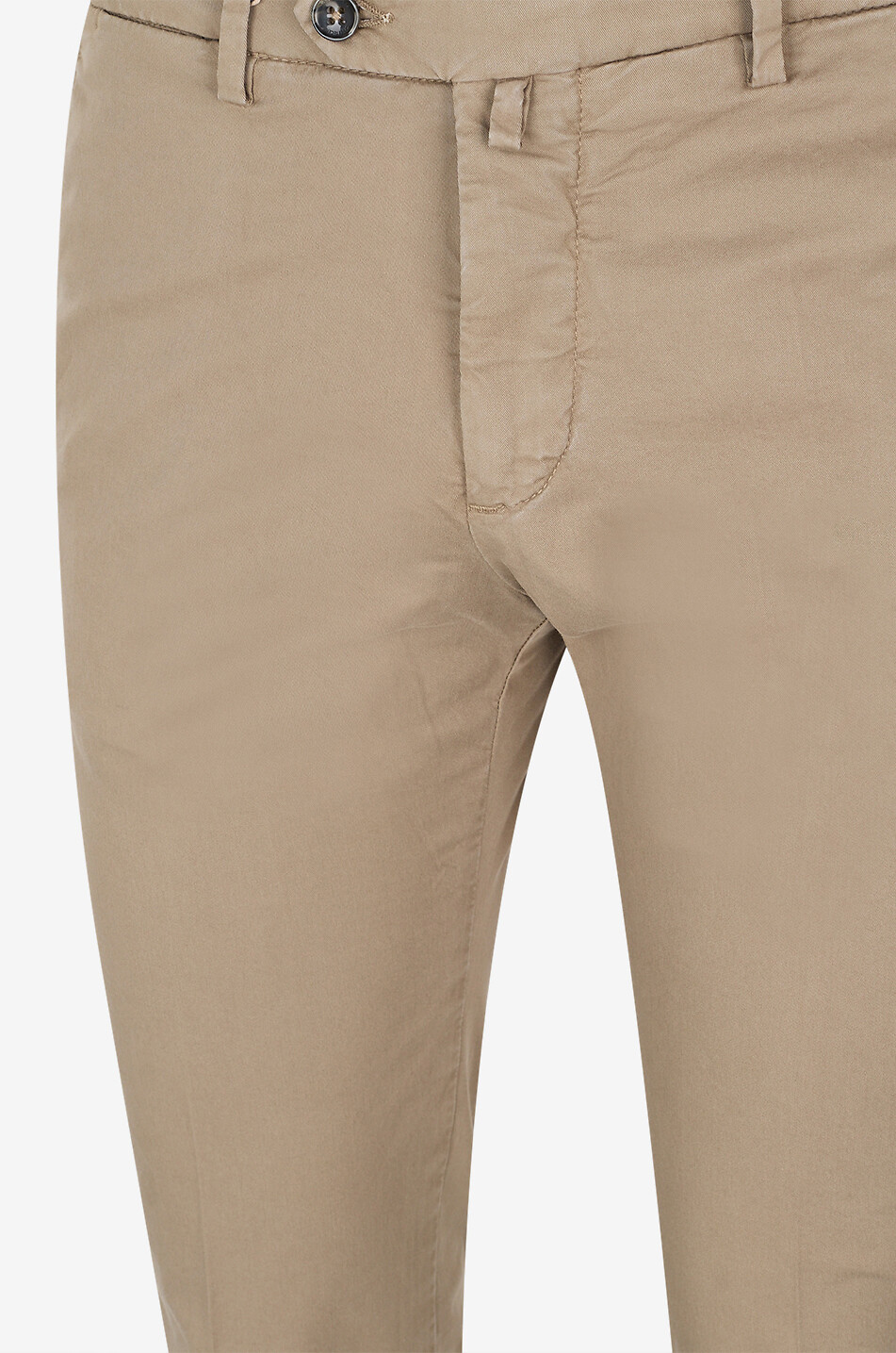 B SETTECENTO Slim fit gabardine chino trousers with turn-ups Men MEDIUM KHAKI 3