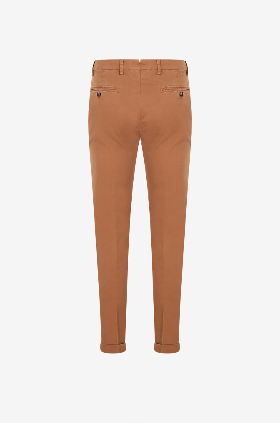 B SETTECENTO Slim fit gabardine chino trousers with turn-ups Men BROWN 2