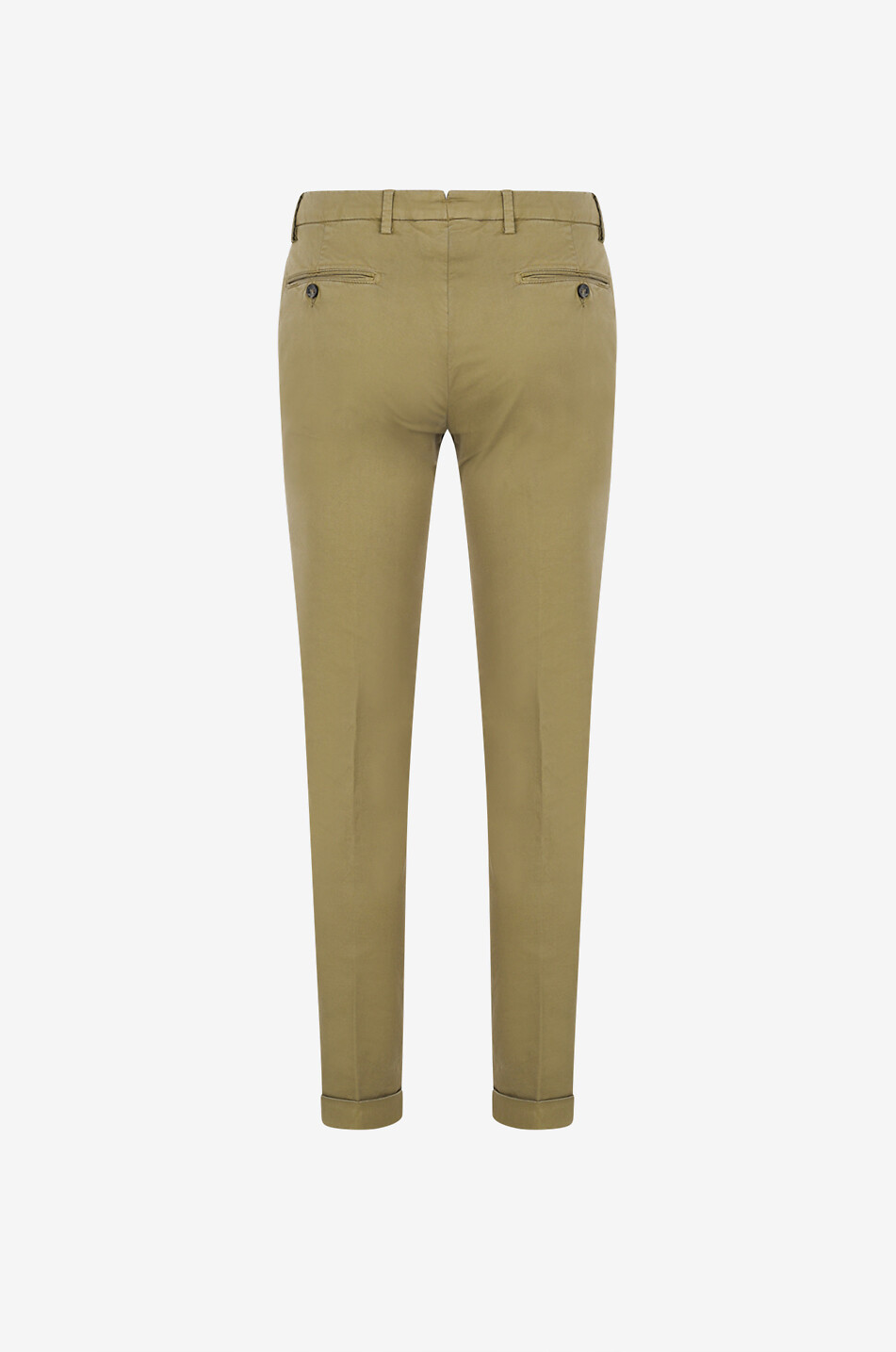 B SETTECENTO Slim fit gabardine chino trousers with turn-ups Men DARK GREEN 2