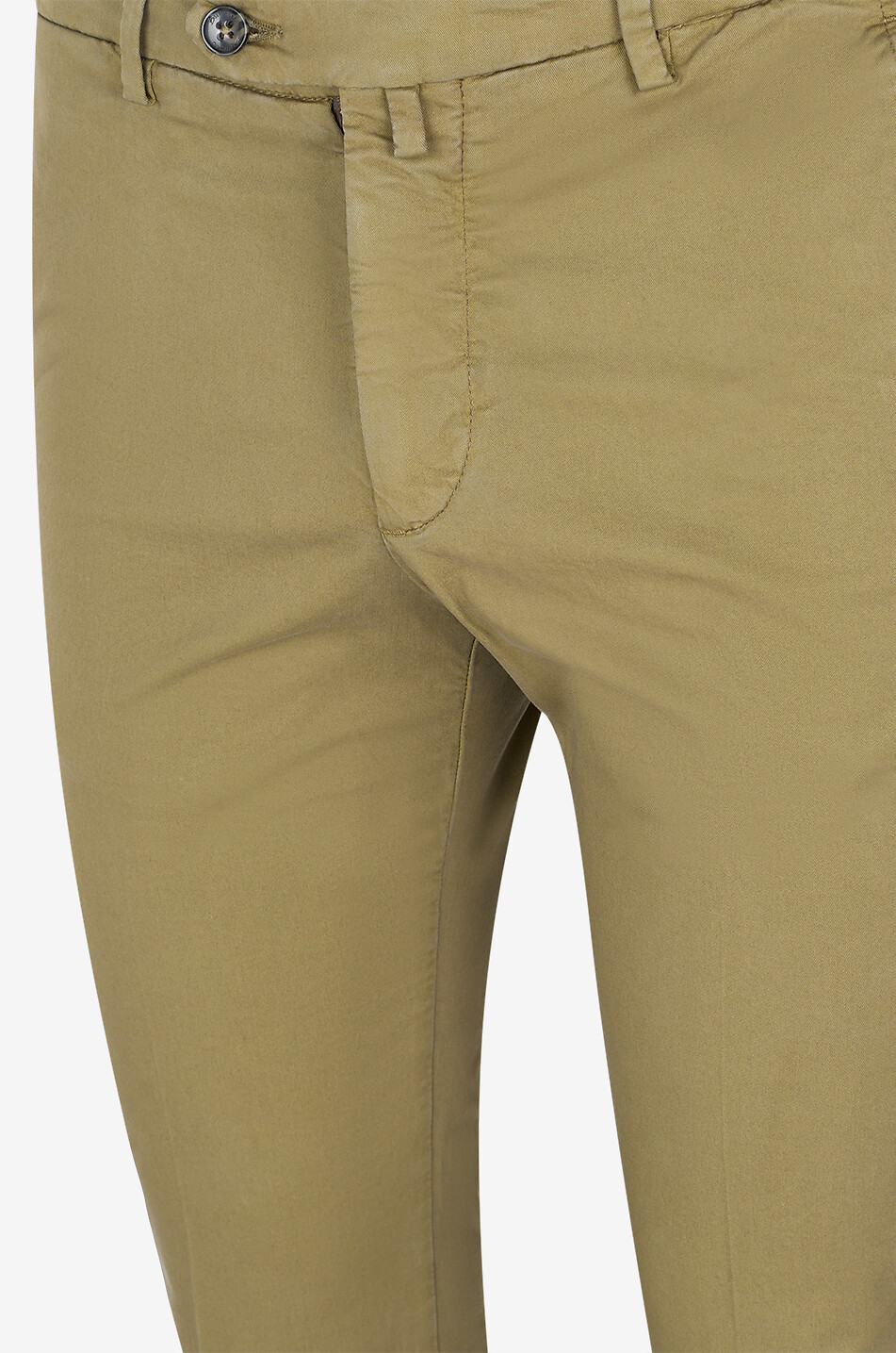 B SETTECENTO Slim fit gabardine chino trousers with turn-ups Men DARK GREEN 3