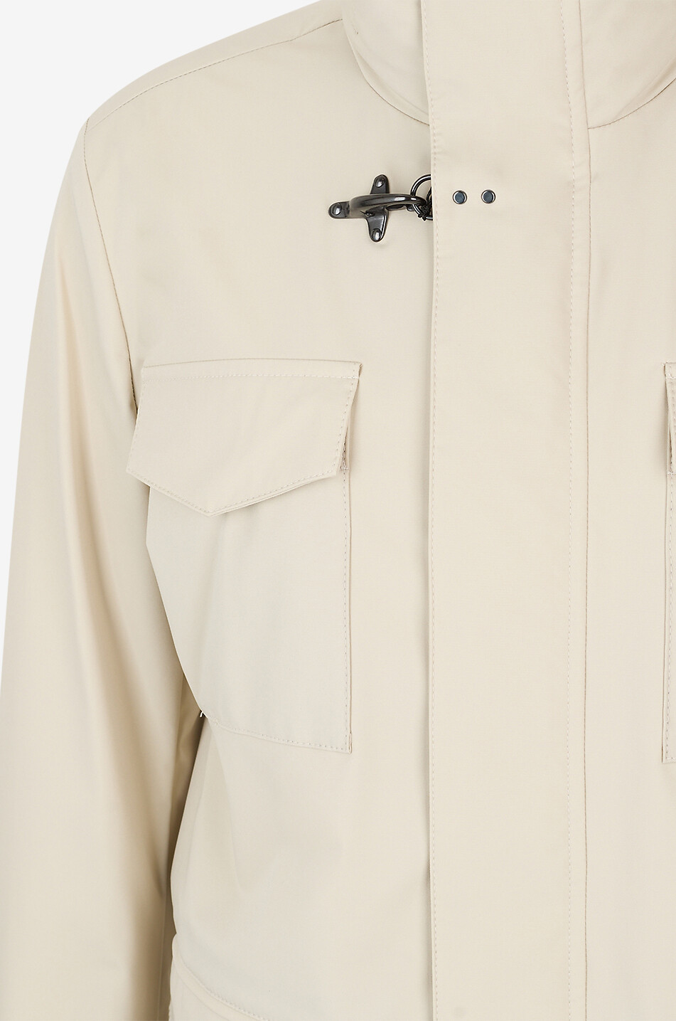 FAY Kurze Parka mit Stehkragen und Kapuze Herren Hellbeige 3