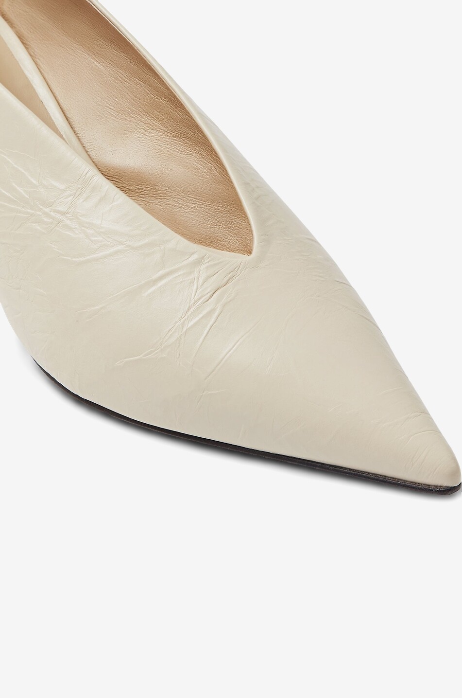 LE MONDE BERYL Babouche Kitten leather stiletto heels Women EGGSHELL 5