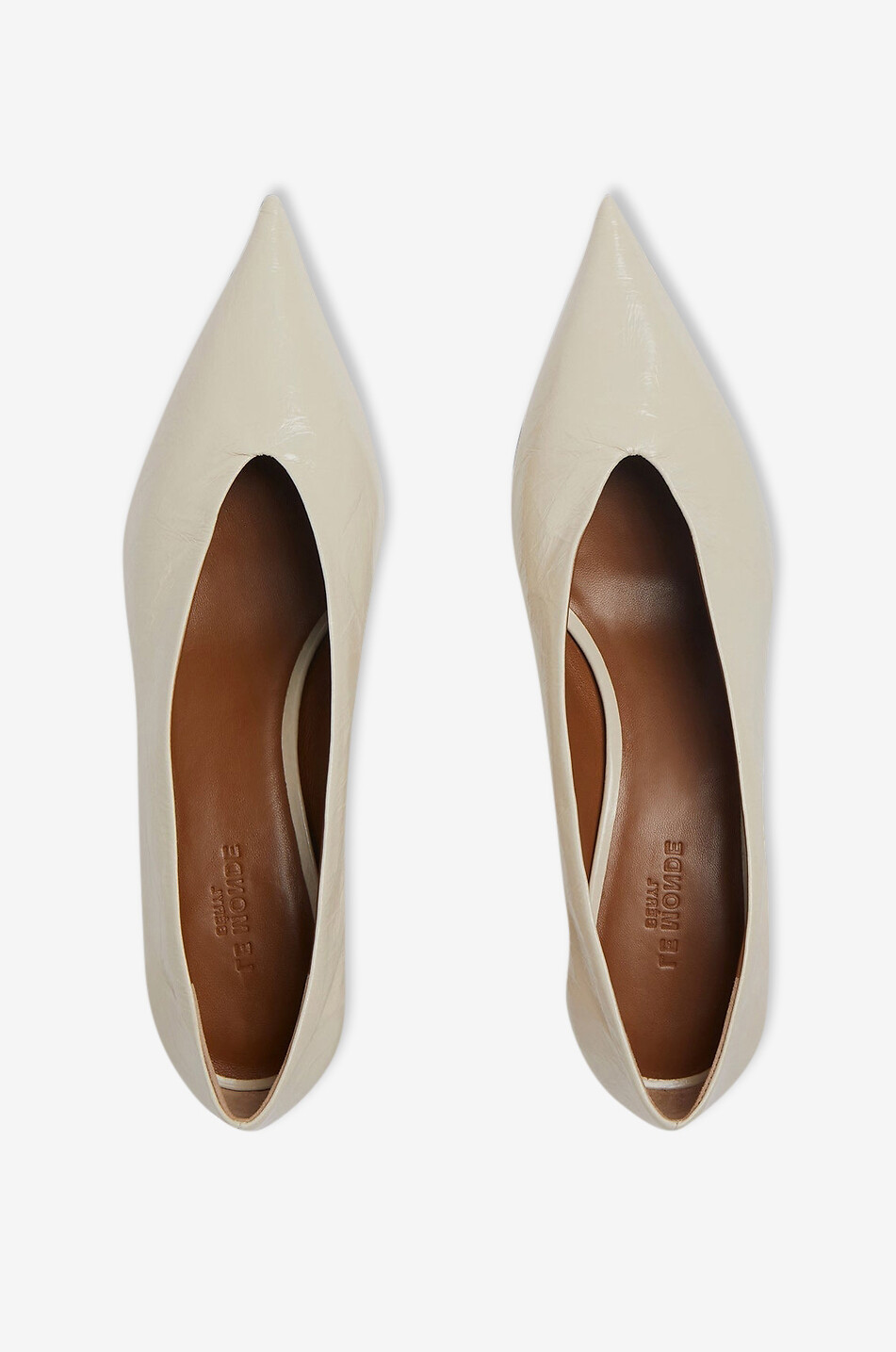 LE MONDE BERYL Babouche Kitten leather stiletto heels Women EGGSHELL 4